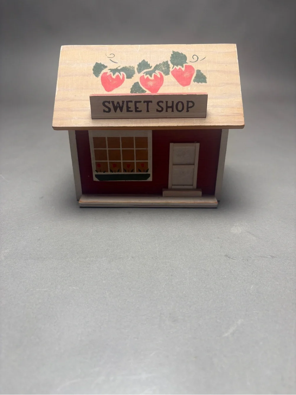 Sweet Shop Wooden Miniature House Music Box plays Candy Man